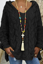 Load image into Gallery viewer, Cable-Knit Hooded Sweater