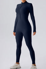 Load image into Gallery viewer, Half Zip Mock Neck Active Jumpsuit
