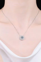 Load image into Gallery viewer, Moissanite Round Pendant Rhodium-Plated Necklace