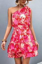 Load image into Gallery viewer, Tied Smocked Printed Single Shoulder Dress