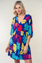 Load image into Gallery viewer, White Birch Full Size Printed V-Neck Mini Dress