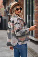 Load image into Gallery viewer, Printed Collared Neck Jacket