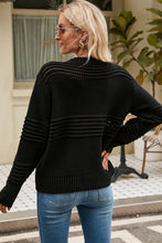 Load image into Gallery viewer, Round Neck Opnework Long Sleeve Pullover Sweater