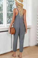 Load image into Gallery viewer, Spaghetti Strap Deep V Jumpsuit with Pockets