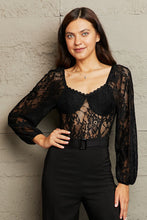 Load image into Gallery viewer, Lace Long Sleeve Bodysuit
