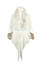 Load image into Gallery viewer, Striped Fringe Detail Long Sleeve Poncho