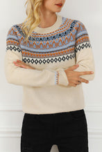 Load image into Gallery viewer, Geometric Round Neck Long Sleeve Sweater
