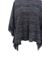 Load image into Gallery viewer, Round Neck Fringe Detail Sleeve Poncho