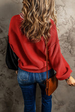 Load image into Gallery viewer, Contrast Round Neck Dropped Shoulder Sweater
