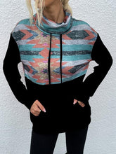 Load image into Gallery viewer, Geometric Drawstring Long-Sleeve Sweatshirt