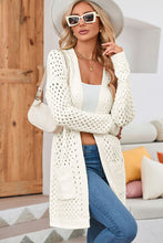 Load image into Gallery viewer, Open Front Dropped Shoulder Cardigan with Pockets