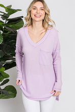 Load image into Gallery viewer, Reborn J Waffle Knit V-Neck Long Sleeve T-Shirt