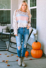 Load image into Gallery viewer, Round Neck Color Block Dropped Shoulder Tee