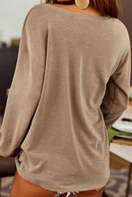 Load image into Gallery viewer, Distressed Pocketed Round Neck Long  Sleeve T-Shirt