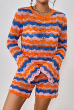 Load image into Gallery viewer, Striped Sweater and Knit Shorts Set