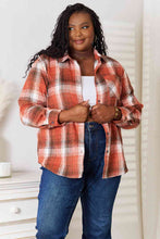 Load image into Gallery viewer, Double Take Plaid Collared Neck Long Sleeve Shirt