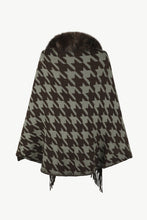 Load image into Gallery viewer, Houndstooth Fringe Hem Poncho