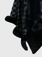 Load image into Gallery viewer, Checkered Faux Fur Trim Poncho