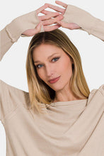 Load image into Gallery viewer, Zenana Round Neck Thumbhole Long Sleeve Top