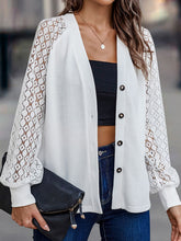 Load image into Gallery viewer, Lantern Sleeve V-Neck Button-Down Cardigan