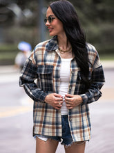 Load image into Gallery viewer, Plaid Dropped Shoulder Shacket