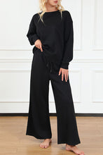 Load image into Gallery viewer, DOORBUSTER DEAL: Take Full Size Textured Long Sleeve Top and Drawstring Pants Set