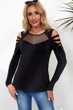 Load image into Gallery viewer, Cutout Round Neck Long Sleeve T-Shirt