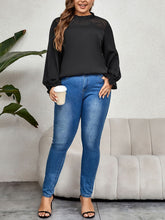 Load image into Gallery viewer, Plus Size Round Neck Flounce Sleeve Blouse