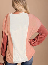 Load image into Gallery viewer, Color Block Ribbed Long Sleeve T-Shirt