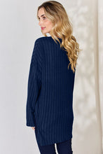 Load image into Gallery viewer, Basic Bae Full Size Ribbed Half Button Long Sleeve High-Low T-Shirt