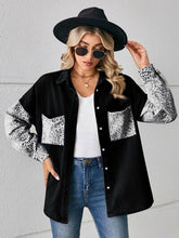Load image into Gallery viewer, Leopard Button Up Denim Jacket