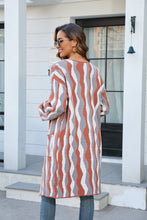 Load image into Gallery viewer, Printed Open Front Pocketed Cardigan