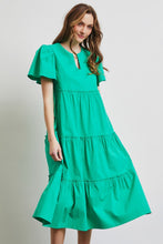 Load image into Gallery viewer, HEYSON Full Size Cotton Poplin Ruffled Tiered Midi Dress