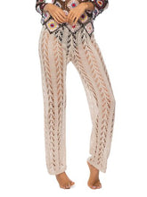 Load image into Gallery viewer, Cutout Drawstring High Waist Swim Pants