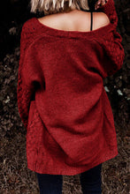 Load image into Gallery viewer, Open Front Dropped Shoulder Cardigan with Pockets