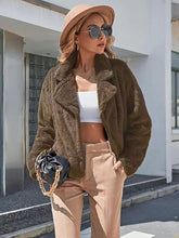 Load image into Gallery viewer, Plush Open Front Dropped Shoulder Jacket