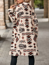 Load image into Gallery viewer, Geometric Pocketed Dropped Shoulder Coat