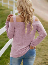 Load image into Gallery viewer, Full Size Cutout Cold Shoulder Blouse