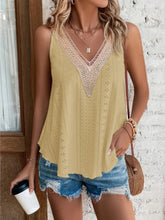 Load image into Gallery viewer, Eyelet V-Neck Wide Strap Tank