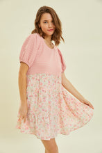 Load image into Gallery viewer, HEYSON Full Size Round Neck Floral Ruffle Hem Mini Dress