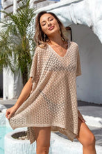Load image into Gallery viewer, Openwork Slit Scoop Neck Cover Up