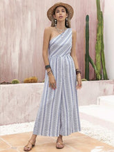 Load image into Gallery viewer, Printed Single Shoulder Sleeveless Jumpsuit