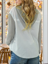 Load image into Gallery viewer, Contrast Button Up Drawstring Hooded Shirt