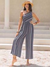 Load image into Gallery viewer, Printed Single Shoulder Sleeveless Jumpsuit