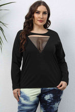Load image into Gallery viewer, Plus Size Cutout Front Long Sleeve T-Shirt