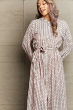 Load image into Gallery viewer, Printed Tie Waist Long Sleeve Dress