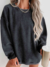 Load image into Gallery viewer, Round Neck Dropped Shoulder Sweatshirt