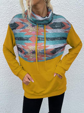 Load image into Gallery viewer, Geometric Drawstring Long-Sleeve Sweatshirt
