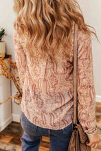 Load image into Gallery viewer, Printed Button Up Collared Neck Shirt with Pockets