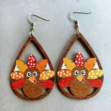 Load image into Gallery viewer, Thanksgiving Turkey Drop Earrings